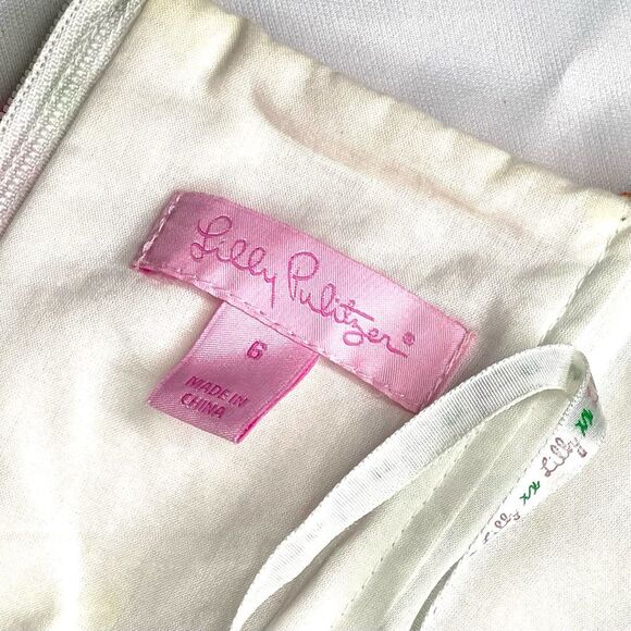 Lilly Pulitzer Strapless Floral Jacquard Dress – Pink Yellow Green – Size 6 - Picture 12 of 12